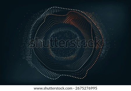 Abstract Music background. Big Data Particle Flow Visualisation. Science infographic futuristic illustration. Sound wave. Sound visualization. Abstract Segwit.