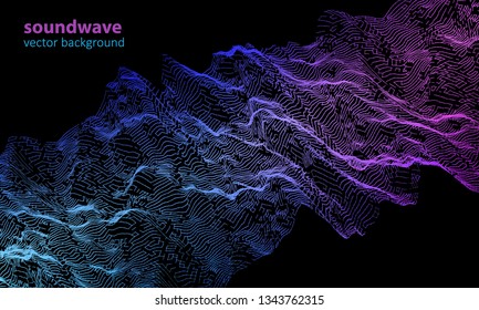 Abstract music  background color. Equalizer audio wave with lines. Music equalizer vector concept. Vector illustration.