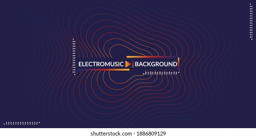 Abstract music background, colorful electro sound wave design. Suitable for posters, flyers, banners, advertisements, websites, etc. Vector Illustration