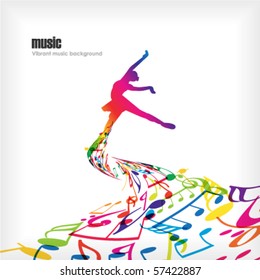 Abstract music background with dancer.