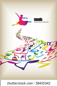 Abstract music background with dancer.