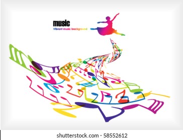 Abstract music background with dancer.