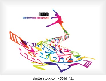 Abstract music background with dancer.
