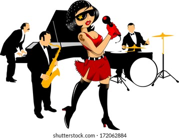 Abstract music background for music event design, vector illustration