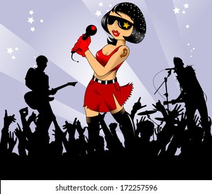 Abstract music background for music event design, vector illustration