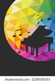 Abstract music background graphic with piano.