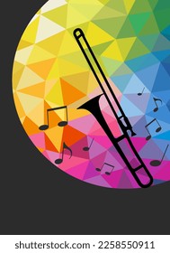 Abstract music background graphic with trombone.