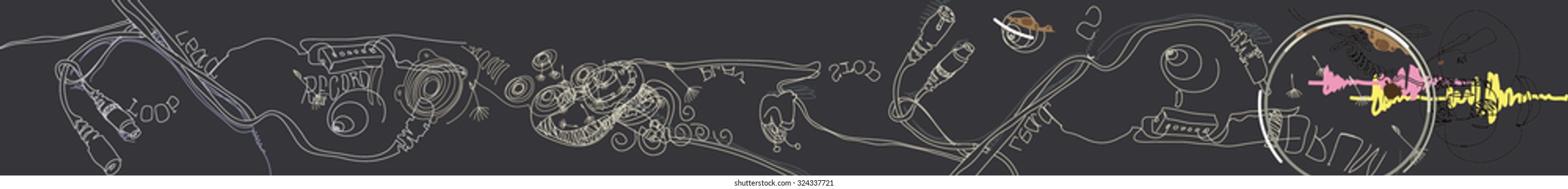 Abstract music background image on the theme of music, DJ theme, vector