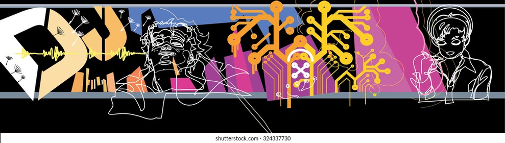 Abstract music background image on the theme of music, DJ theme, vector