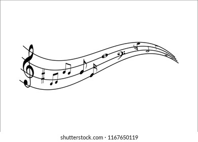 Abstract music background with musical notes