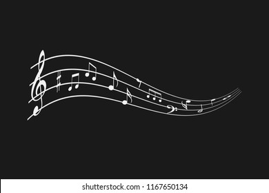 Abstract music background with musical notes