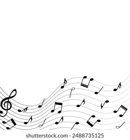 Abstrakter musikalischer Hintergrund, musikalische Noten Vektorillustration.
