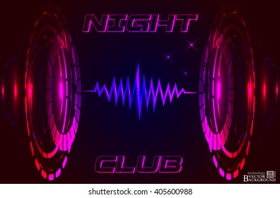 Abstract music background for night club, technology color background, futuristic design. Vector