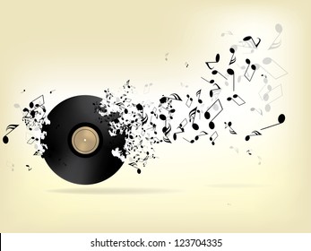 Abstract music background with notes