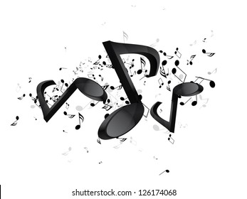 Abstract music background with notes