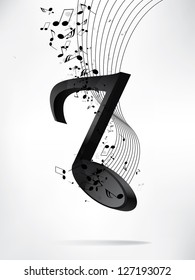 Abstract music background with notes