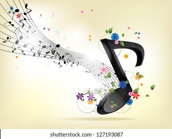 Abstract music background with notes