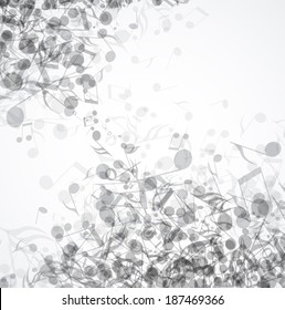 Abstract music background with notes