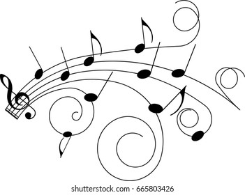 Abstract music background, primitive vector illustration for your design.