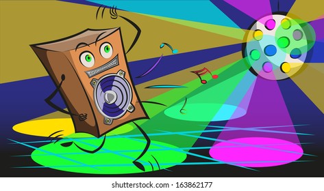 Abstract music background with speaker. Vector Clip-art