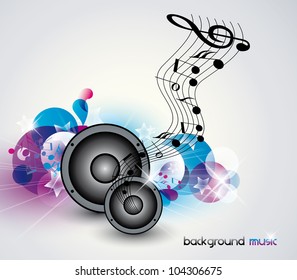 Abstract music background with speakers