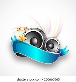 Abstract music background with speakers.