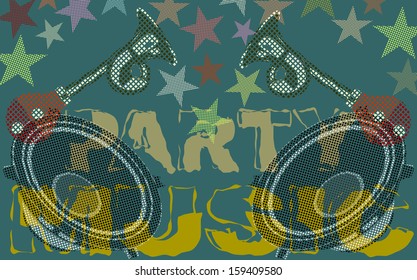 Abstract music background with music and speakers