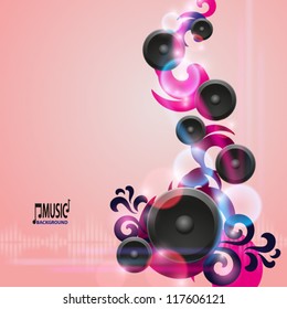 Abstract music background with speakers. EPS10 vector.