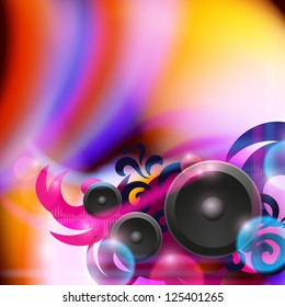 Abstract music background with speakers. EPS10 vector.