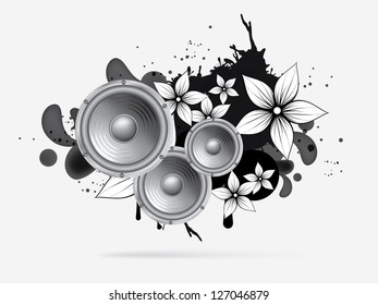 abstract music background with subwoofer