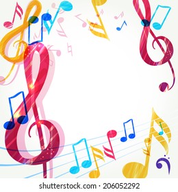 Abstract Music Background Various Music Notes Stock Vector (Royalty ...