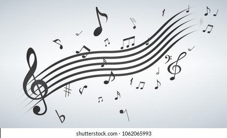 Abstract music background vector illustration.