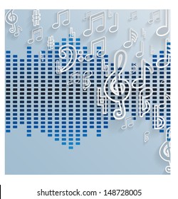 Abstract music background. Vector illustration  