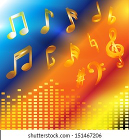 Abstract music background. Vector illustration 