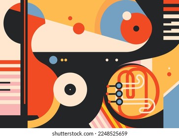 Abstract Music Background with Vintage Color