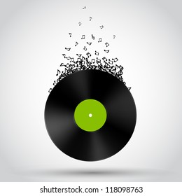 Abstract music background. Vinyl disk