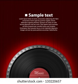 Abstract music background. Vinyl disk