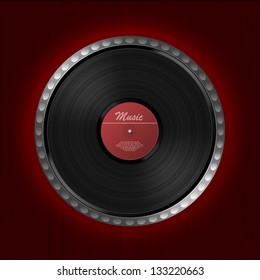 Abstract music background. Vinyl disk