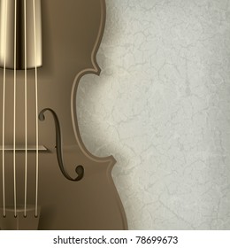 abstract music background with violin on grey