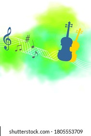 Abstract music background with violins in vector quality.