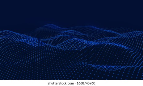 Ilustración vectorial 3d de fondo de la música abstracta azul. 