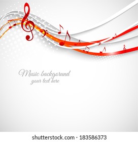 Abstract music background. Wavy vector illustration