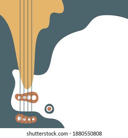 Abstract music banner with bass guitar concept.