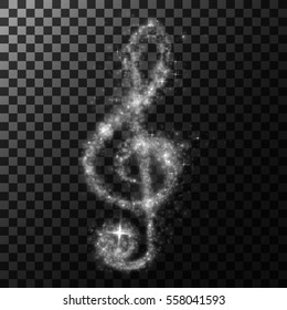 Abstract music clef background. Vector illustration