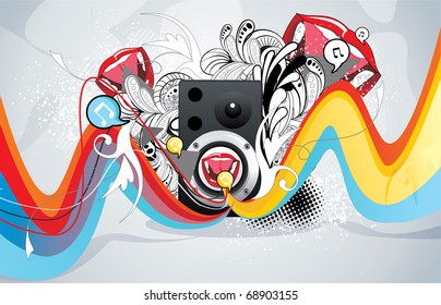 abstract music color shape vector