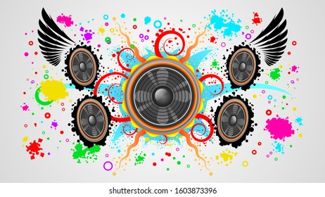Abstract Music Color Sound Background Speaker Vector