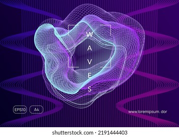 Abstract music. Creative concert magazine template. Dynamic fluid shape and line. Abstract music flyer. Techno dj party. Electro dance event. Electronic trance sound. Club poster.