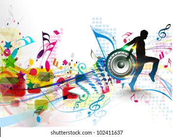 Abstract Music Dance Background For Music Event Design. Vector Illustration.