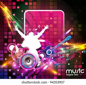 Abstract music dance background for music event design. vector illustration.