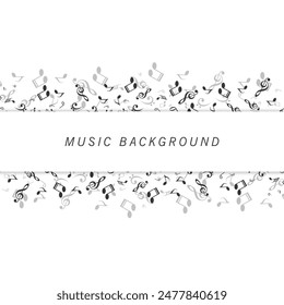 Abstract Music Design Background with Notes Free Vector editable